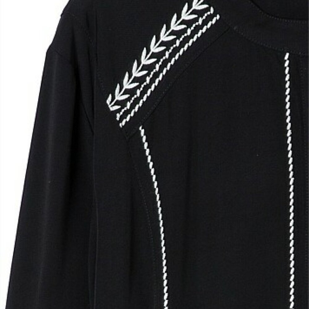 COUNTRY ROAD Embroidered Black Long Sleeve Shirt Dress - Picture 10 of 16